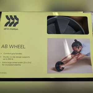 All In Motion Ab Wheel Core Workout Stability Non Slip Superior Grip NEW